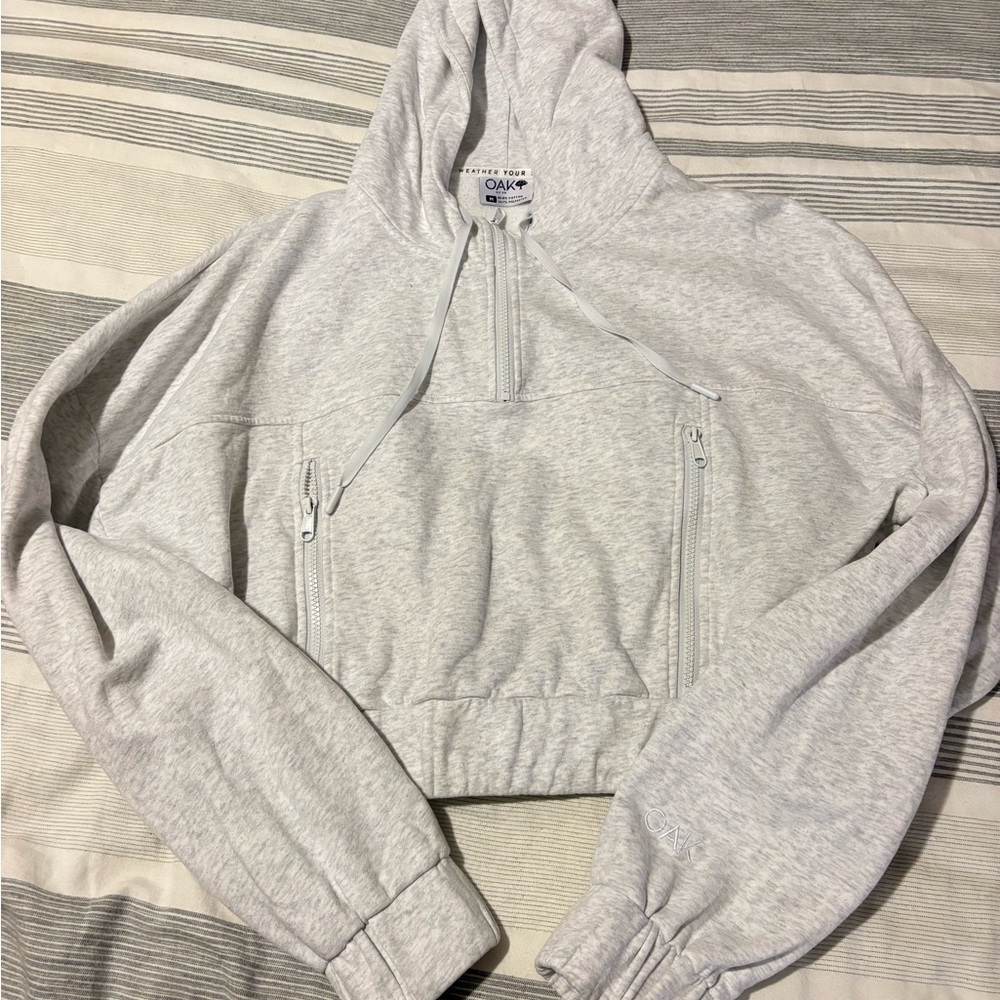 OAK FIT Lightning Jacket Light Gray Hoodie.Medium WARM/Heavyweight